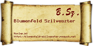 Blumenfeld Szilveszter névjegykártya
